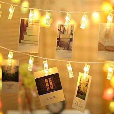 Vrinde 16 LEDs 3.56 m Gold Steady Clip Rice Lights(Pack of 1)