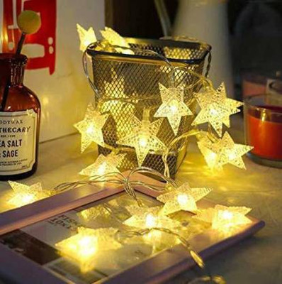 ThodaHatke 16 LEDs 8.13 m Yellow Steady Star Rice Lights(Pack of 1)