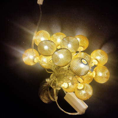 Vrinde 16 LEDs 3.56 m Gold Steady Bulb Rice Lights(Pack of 1)