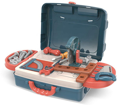 Zvezda 3 in 1 Workbench Tool Set Easy to FOLD Suitcase Toy for Young Pretend Play Architects, Engineers, Mechanic & Carpenters