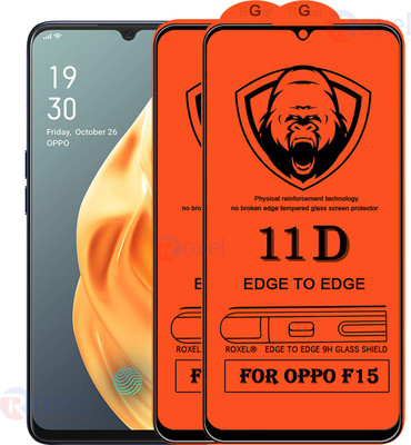 SoftTech Edge To Edge Tempered Glass for Oppo F15(Pack of 2)
