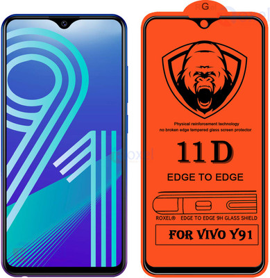 11D Edge To Edge Tempered Glass for Vivo Y91(Pack of 2)