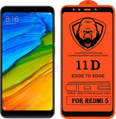 11D Edge To Edge Tempered Glass for Mi Redmi 5(Pack of 2)