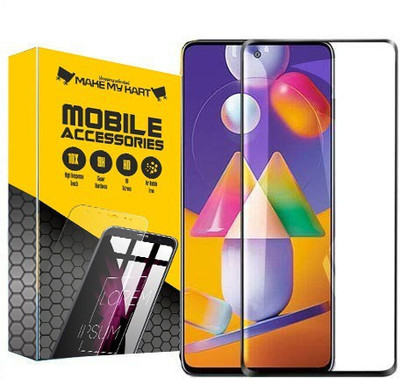 Make My Kart Edge To Edge Tempered Glass for Samsung Galaxy M21(Pack of 1)