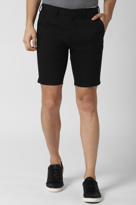 PETER ENGLAND Checkered Men Black Basic Shorts