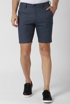 PETER ENGLAND Solid Men Dark Blue Basic Shorts