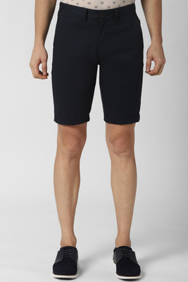PETER ENGLAND Solid Men Dark Blue Basic Shorts