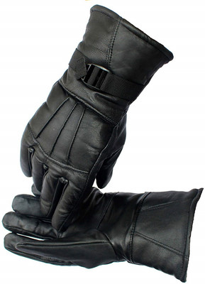 Frackson Wind & Snow Proof Warm Winter Cycling Bike Men Women Gym Protective Leather Riding Gloves(Black)