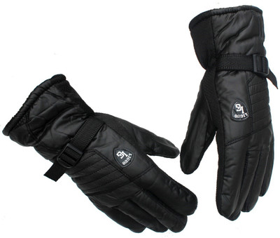 Frackson Black Gloves Wind & Snow Proof Warm Winter Cycling Bike Men Women Gym Protective Riding Gloves(Black)