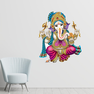 Masstone 52 cm Ganesha Religious God Self Adhesive Sticker(Pack of 1)
