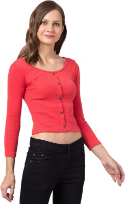 Nalax Designs Casual Solid Women Pink Top