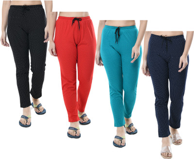 IndiWeaves Polka Print Women Multicolor Track Pants