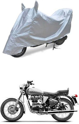 Toy Ville Two Wheeler Cover for Royal Enfield(Silver)