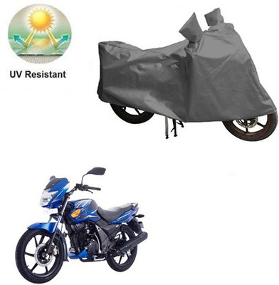MOTOWORLD Waterproof Two Wheeler Cover for TVS(Flame SR125, Grey)