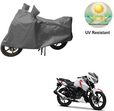 MOTOWORLD Waterproof Two Wheeler Cover for TVS(Apache RTR 160, Grey)