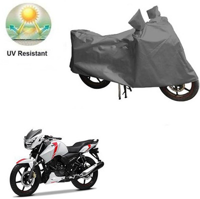MOTOWORLD Waterproof Two Wheeler Cover for TVS(Apache RTR 160, Grey)