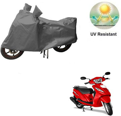 MOTOWORLD Waterproof Two Wheeler Cover for TVS(Wego, Grey)