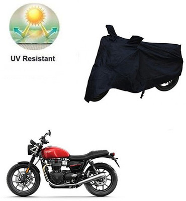 RPSENTTERPR Waterproof Two Wheeler Cover for Triumph(Twin spark, Black)