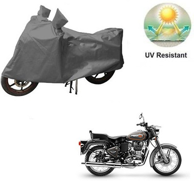 MOTOWORLD Waterproof Two Wheeler Cover for Royal Enfield(Bullet 500, Grey)