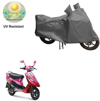 MOTOWORLD Waterproof Two Wheeler Cover for TVS(Scooty Pep+, Grey)