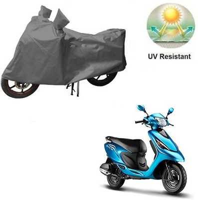 MOTOWORLD Waterproof Two Wheeler Cover for TVS(Zest, Grey)