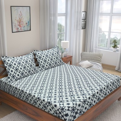 Flipkart Perfect Homes 210 TC Cotton King Geometric Flat Bedsheet(Pack of 1, Black)