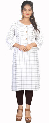 divyapriya Women Self Design Straight Kurta(White)