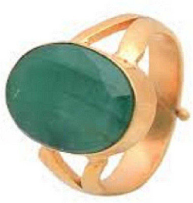 KUNDLI GEMS Stone Emerald Gold Plated Ring