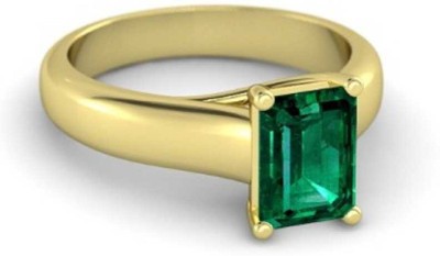 KUNDLI GEMS Stone Emerald Gold Plated Ring