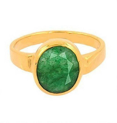 KUNDLI GEMS Stone Emerald Gold Plated Ring