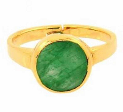 KUNDLI GEMS Stone Emerald Gold Plated Ring