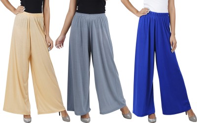 Buy That Trendz Flared Women Beige, Grey, Blue Trousers