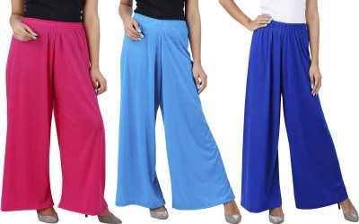 Buy That Trendz Flared Women Pink, Blue, Blue Trousers