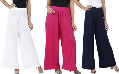 Buy That Trendz Flared Women White, Pink, Blue Trousers