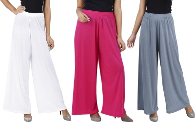 Buy That Trendz Flared Women White, Pink, Grey Trousers