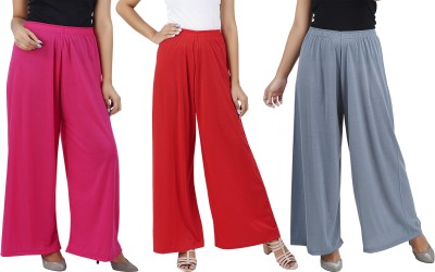 Buy That Trendz Flared Women Pink, Red, Grey Trousers