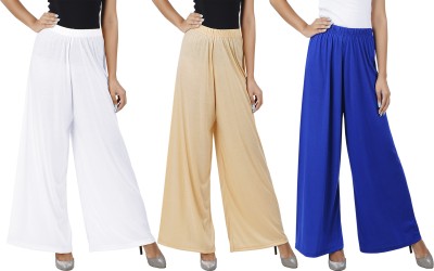 Buy That Trendz Flared Women White, Beige, Blue Trousers