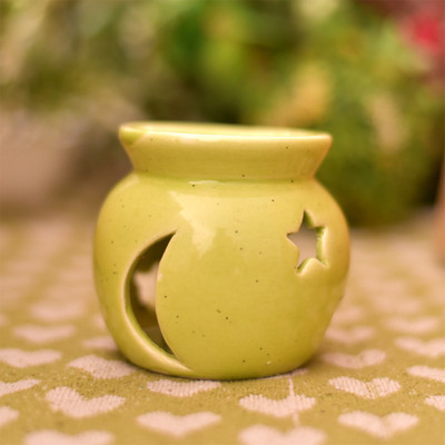 hc the crafts Ceramic Tealight Holder(Blue, Pack of 1)