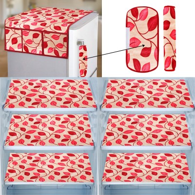 E-Retailer Refrigerator  Cover(Width: 53 cm, Value For Money Combo Pack Of 9 Piece, Red)