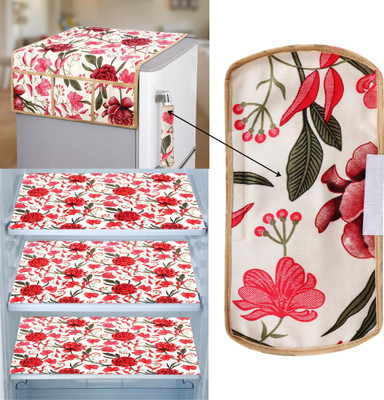 E-Retailer Refrigerator  Cover(Width: 99 cm, Value For Money Combo Pack Of 5 Piece, Red)