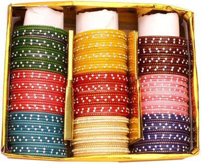 Zulka Get Your Traditions Glass Zircon Bangle Set(Pack of 144)