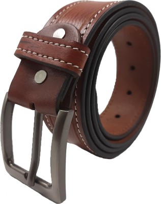 Exotique Men Casual, Evening, Party Tan Genuine Leather Belt