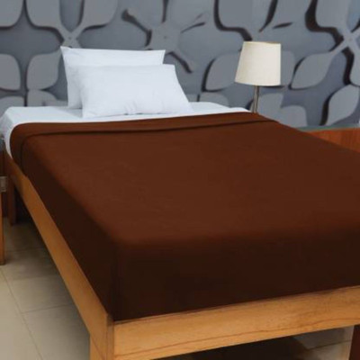 Saksham Solid Single Fleece Blanket for  AC Room(Microfiber, Brown)
