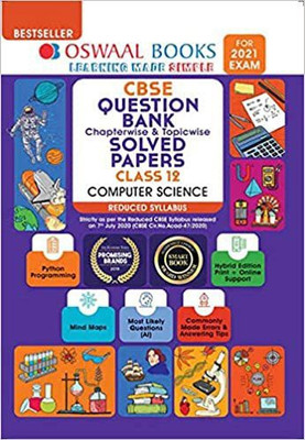 Oswaal Cbse Question Bank Class 12 Computer Science Chapterwise & Topicwise Solved Papers (Reduced Syllabus) (for 2021 Exam)(English, Paperback, unknown)