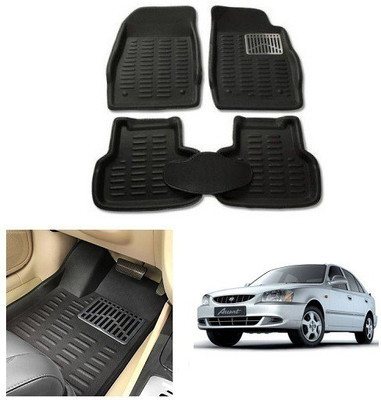 After cars Plastic 3D Mat For  Hyundai Accent(Black)