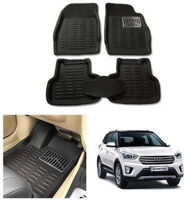 After cars Plastic 3D Mat For  Hyundai Creta(Black)