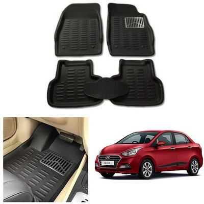 After cars Plastic 3D Mat For  Hyundai Xcent(Black)