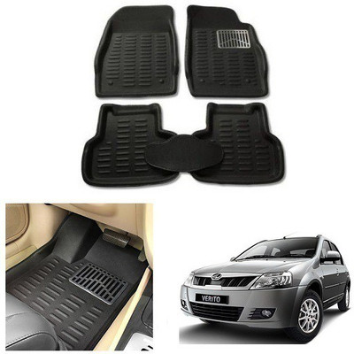 After cars PVC 3D Mat For  Mahindra Verito(Black)