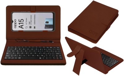ACM Keyboard Case for Oppo A15(Brown, Cases with Holder, Pack of: 1)