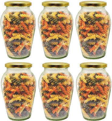 VP STORES Glass Pickle Jar  - 1000 ml(Pack of 6, Clear)